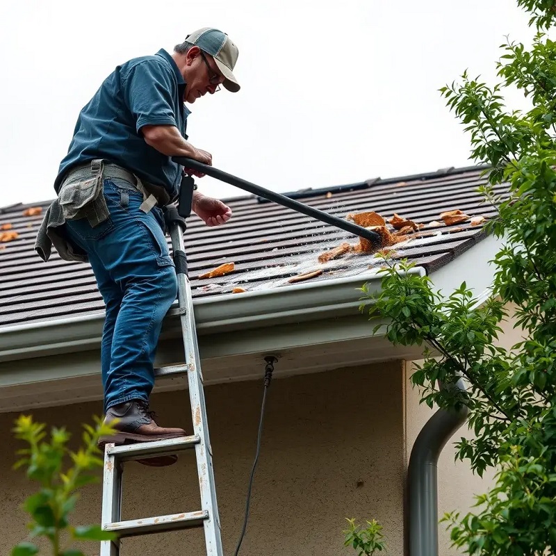 clearing gutter